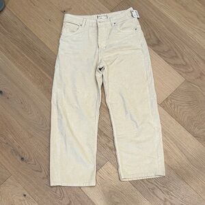 Free people cream corduroy barrel pants